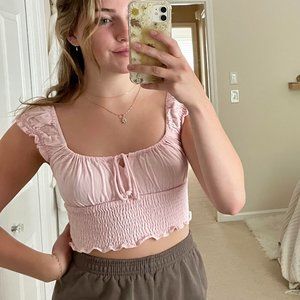 Isabelle's Cabinet Cotton Candy LA pink linen top